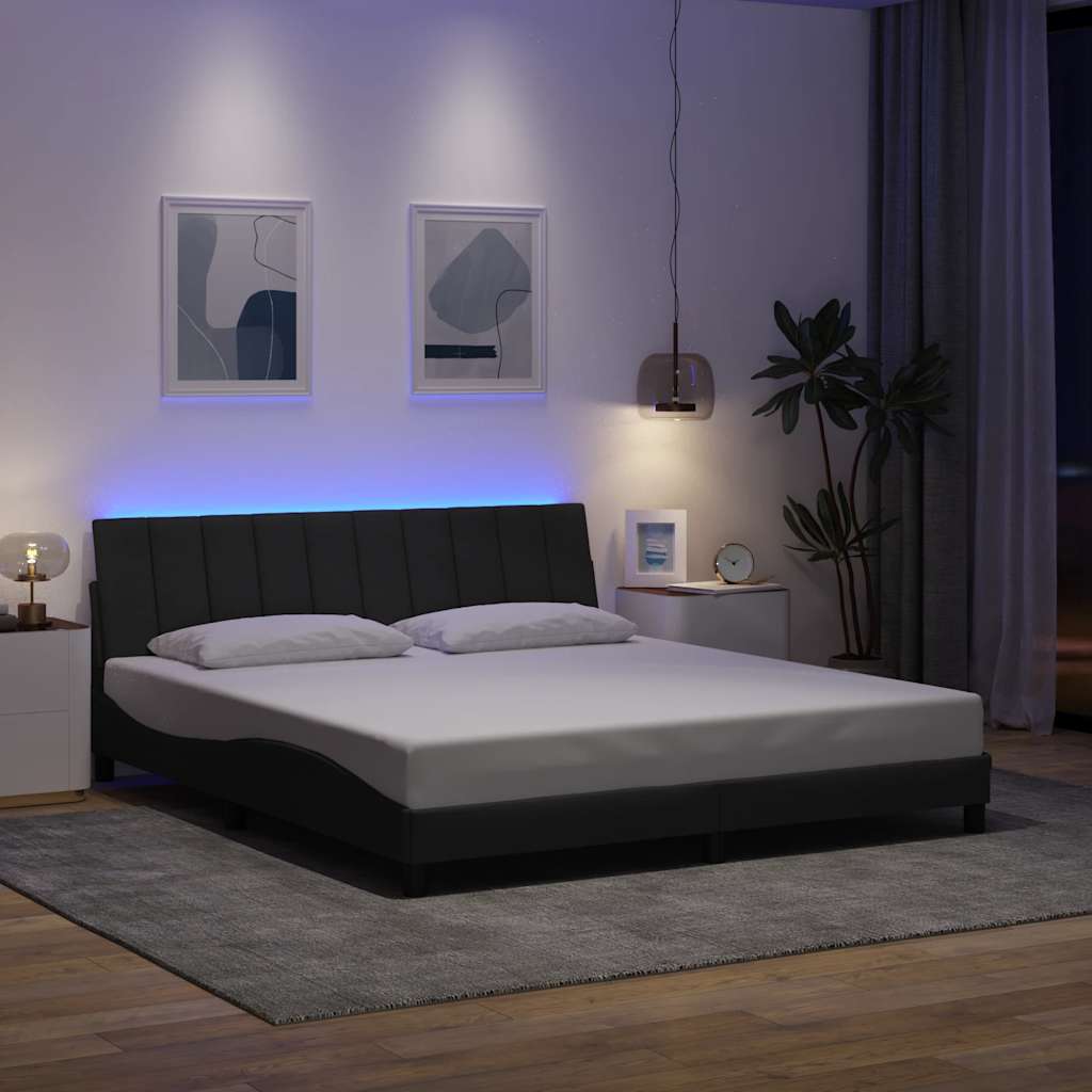 vidaXL Cadru de pat fără saltea, gri închis, 180x200 cm, textil