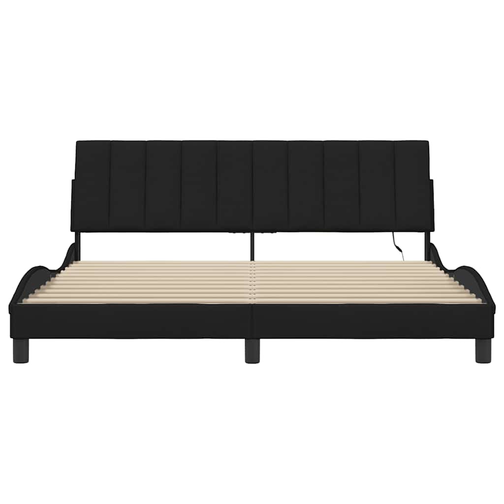 vidaXL Cadru de pat fără saltea, negru, 180x200 cm, textil vidaXL Cadru de pat fără saltea, negru, 180x200 cm, textil