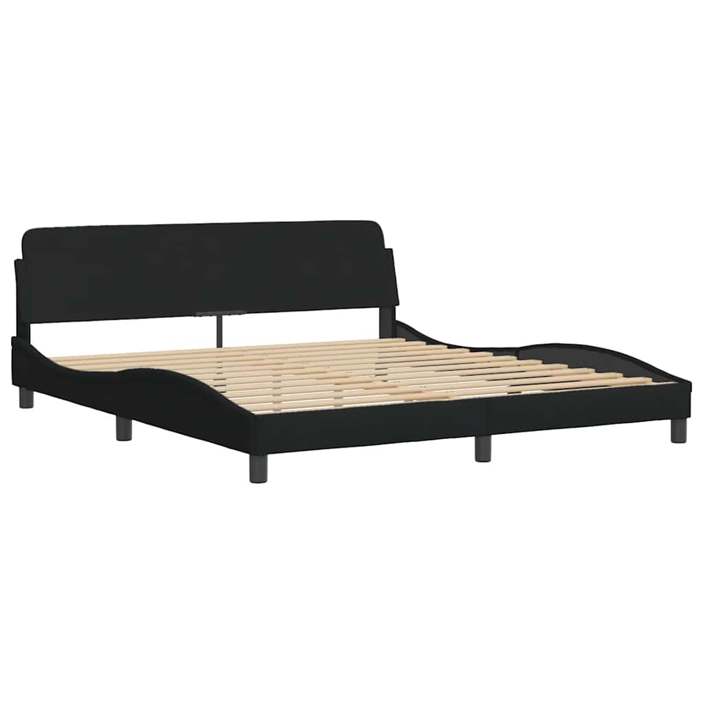 vidaXL Cadru de pat fără saltea, negru, 180x200 cm, textil vidaXL Cadru de pat fără saltea, negru, 180x200 cm, textil