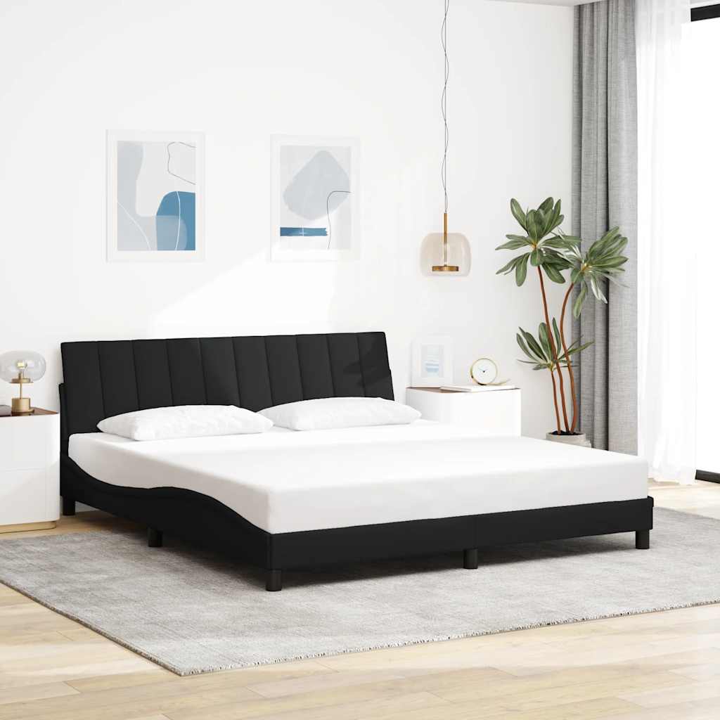vidaXL Cadru de pat fără saltea, negru, 180x200 cm, textil vidaXL Cadru de pat fără saltea, negru, 180x200 cm, textil