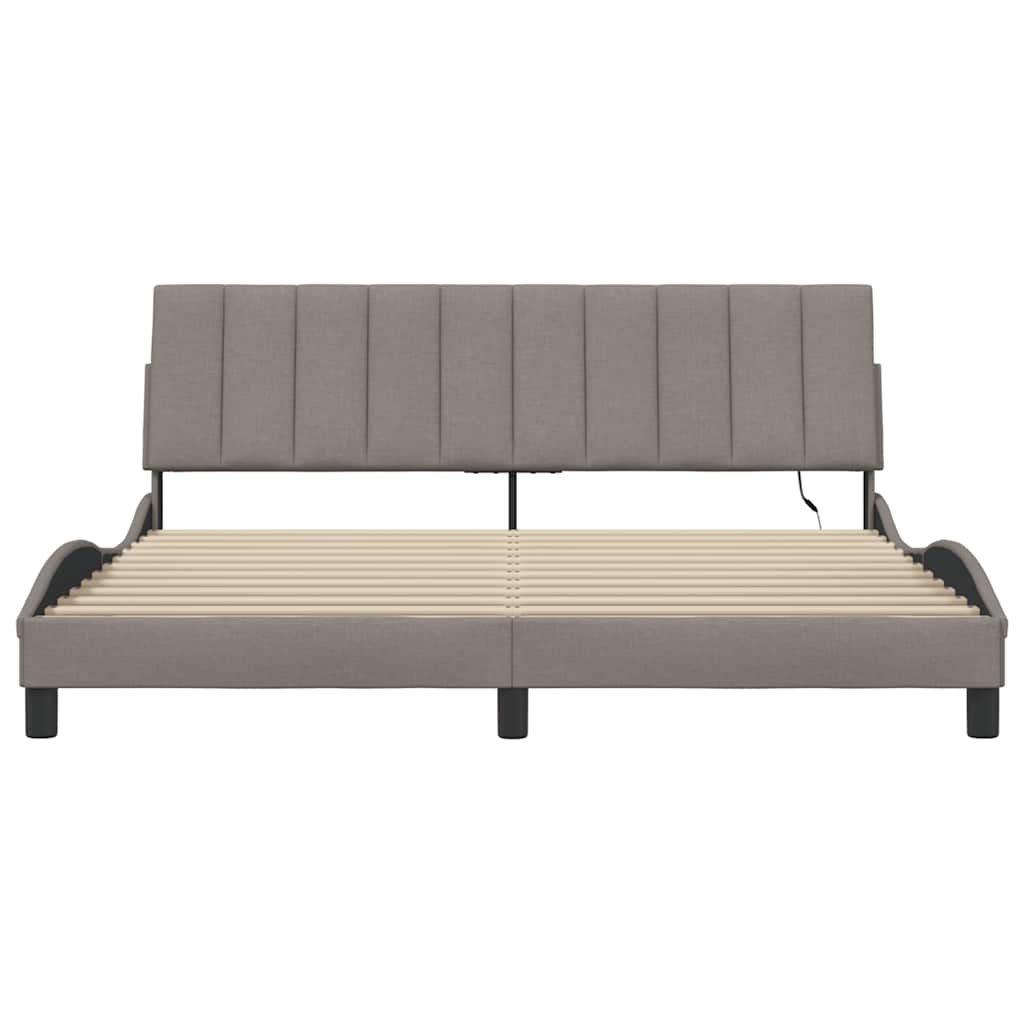 vidaXL Cadru de pat fără saltea, gri taupe, 180x200 cm, textil vidaXL Cadru de pat fără saltea, gri taupe, 180x200 cm, textil