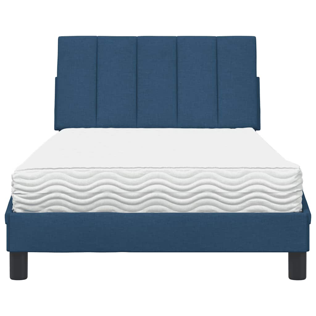 vidaXL Pat cu saltea, albastru, 100x200 cm, textil