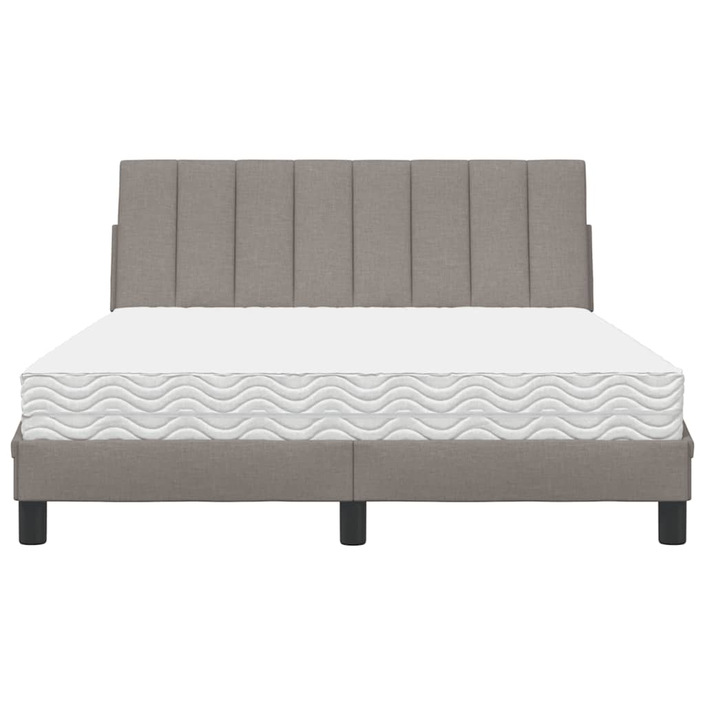 vidaXL Pat cu saltea gri taupe 140x200 cm material textil