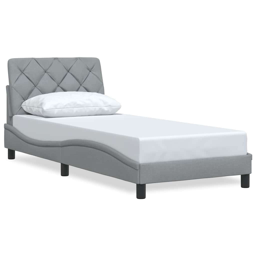 vidaXL Cadru de pat fără saltea, gri deschis, 80x200 cm, textil