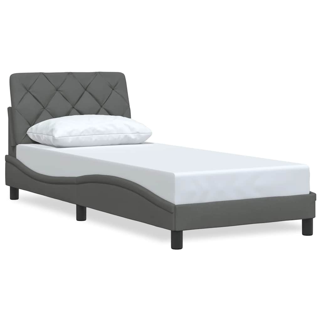 vidaXL Cadru de pat fără saltea, gri închis, 80x200 cm, textil