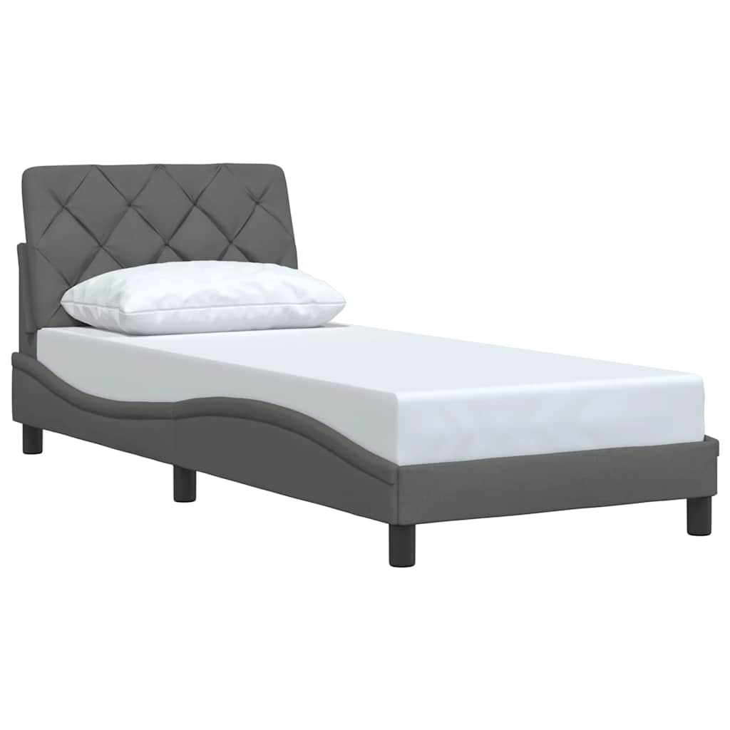 vidaXL Cadru de pat fără saltea, gri închis, 80x200 cm, textil