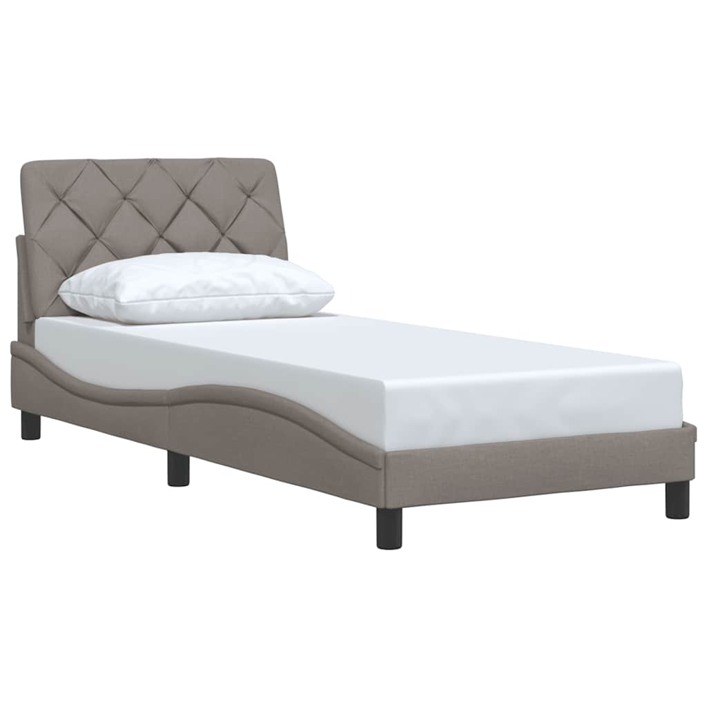 vidaXL Cadru de pat fără saltea Taupe 80x200 cm țesătură