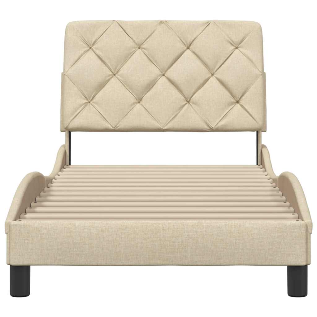 vidaXL Cadru de pat fără saltea cremă 80x200 cm țesătură