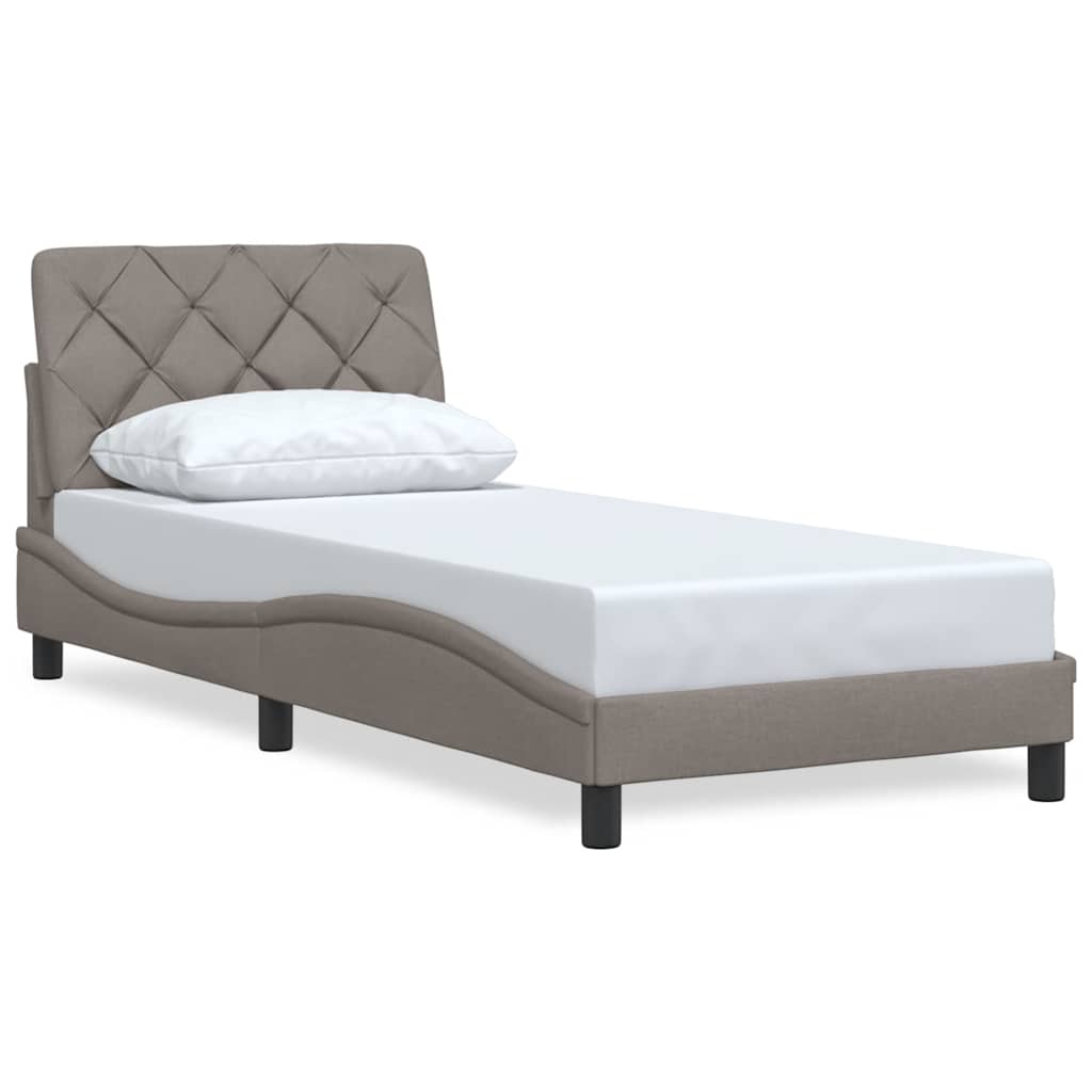 vidaXL Cadru de pat fără saltea Taupe 90x190 cm Stofa