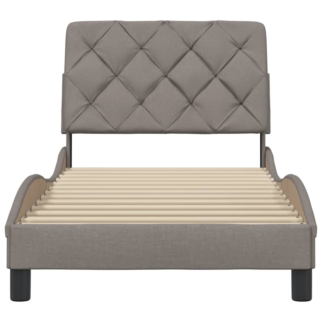 vidaXL Cadru de pat fără saltea Taupe 90x190 cm Stofa