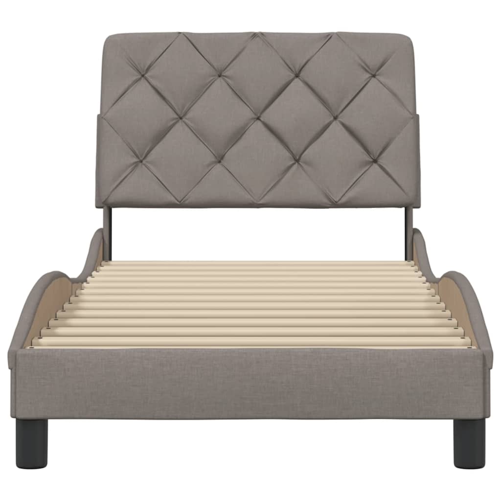 vidaXL Cadru de pat fără saltea Taupe 90x200 cm țesătură