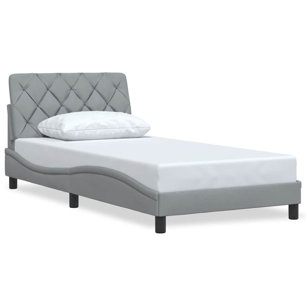 vidaXL Cadru de pat fără saltea, gri deschis, 100x200 cm, textil