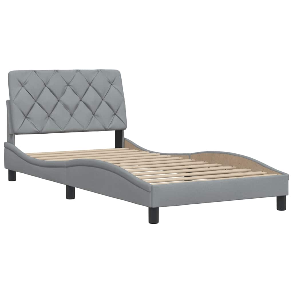 vidaXL Cadru de pat fără saltea, gri deschis, 100x200 cm, textil