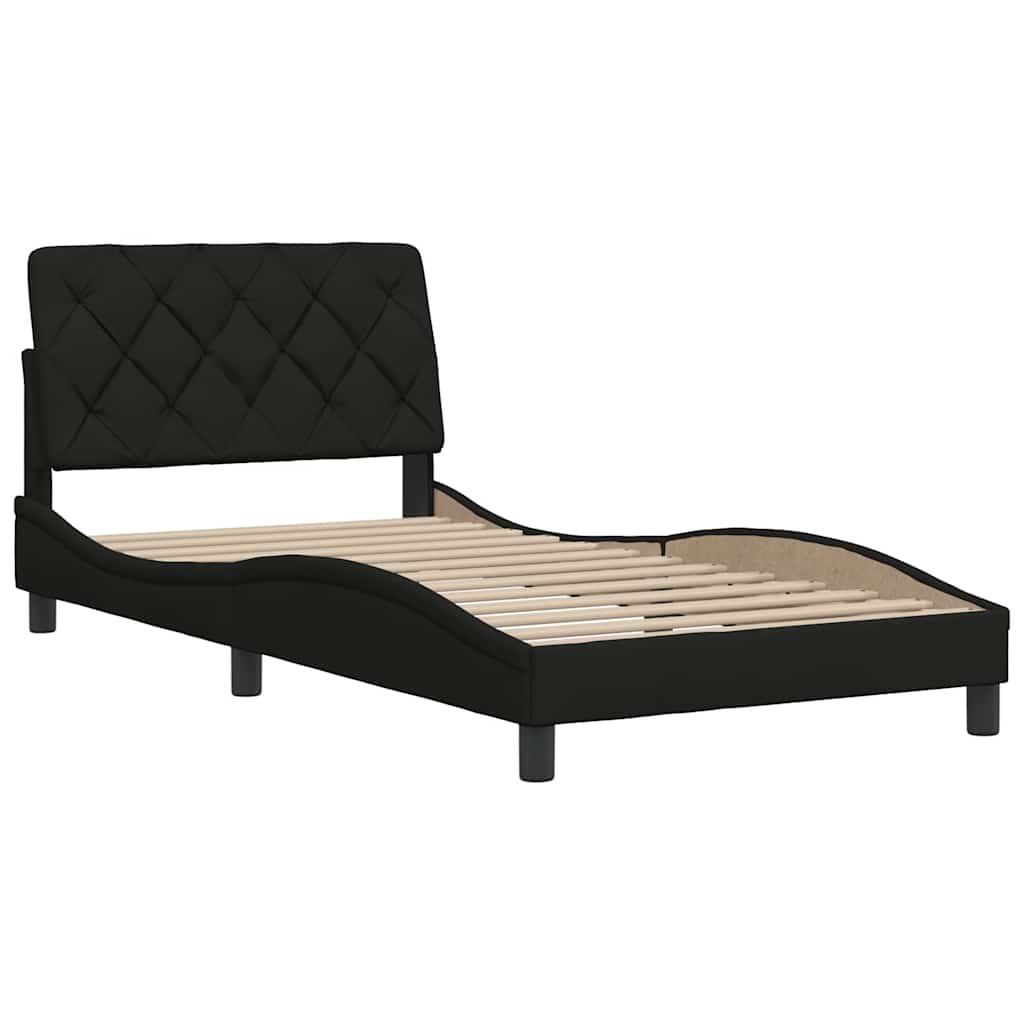vidaXL Cadru de pat fără saltea, negru, 100x200 cm, textil