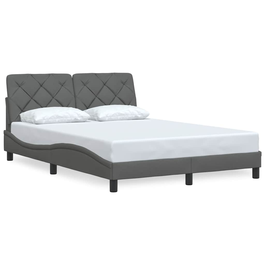 vidaXL Cadru de pat fără saltea, gri închis, 120x200 cm, textil