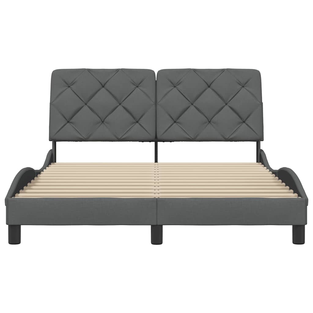 vidaXL Cadru de pat fără saltea, gri închis, 120x200 cm, textil