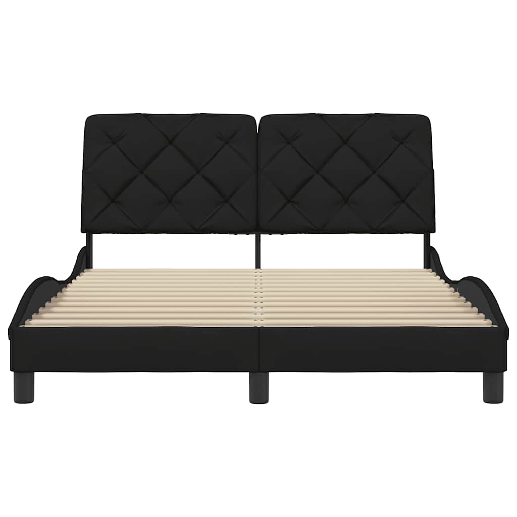 vidaXL Cadru de pat fără saltea, negru, 120x200 cm, textil