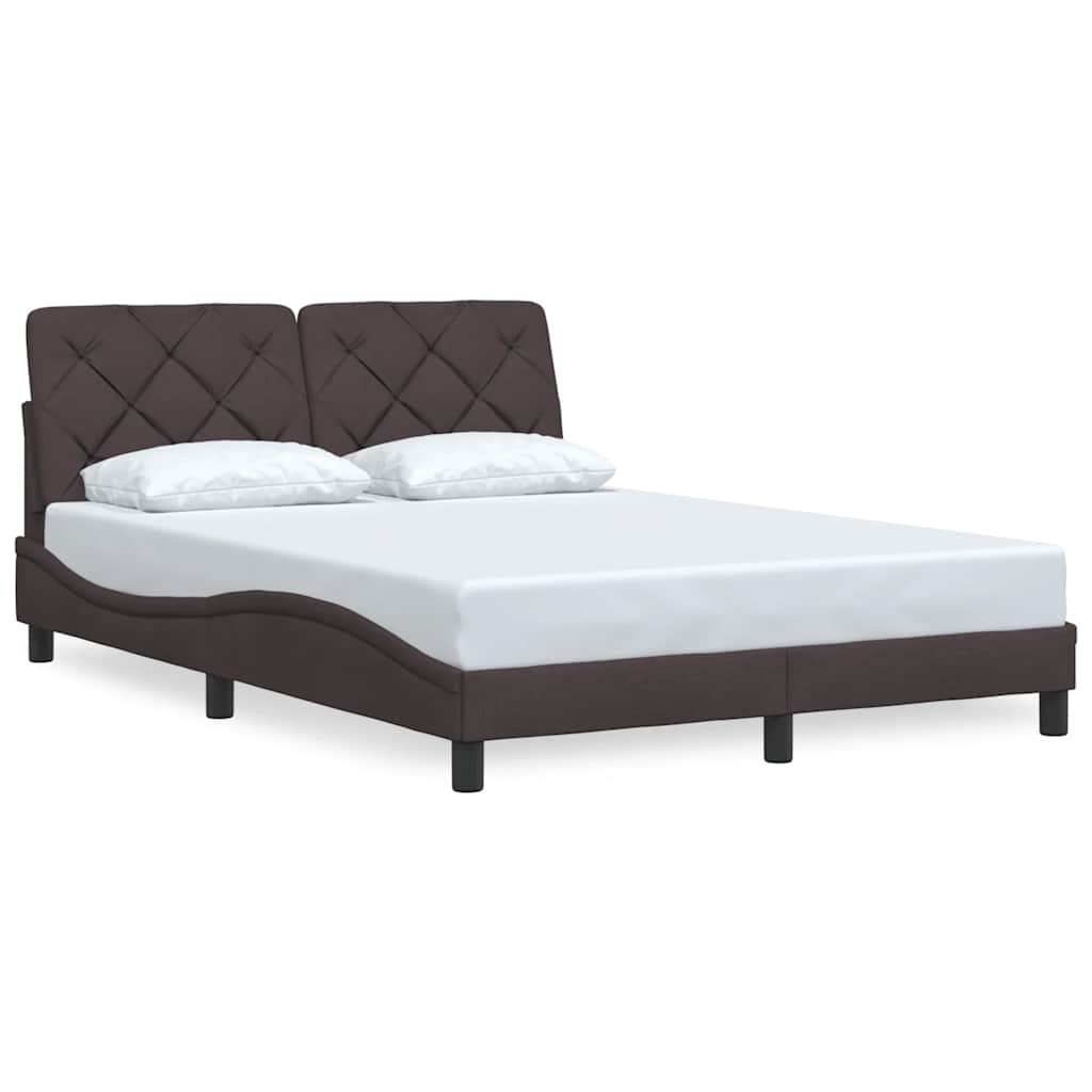 vidaXL Cadru de pat fără saltea, maro închis, 120x200 cm, textil vidaXL Cadru de pat fără saltea, maro închis, 120x200 cm, textil