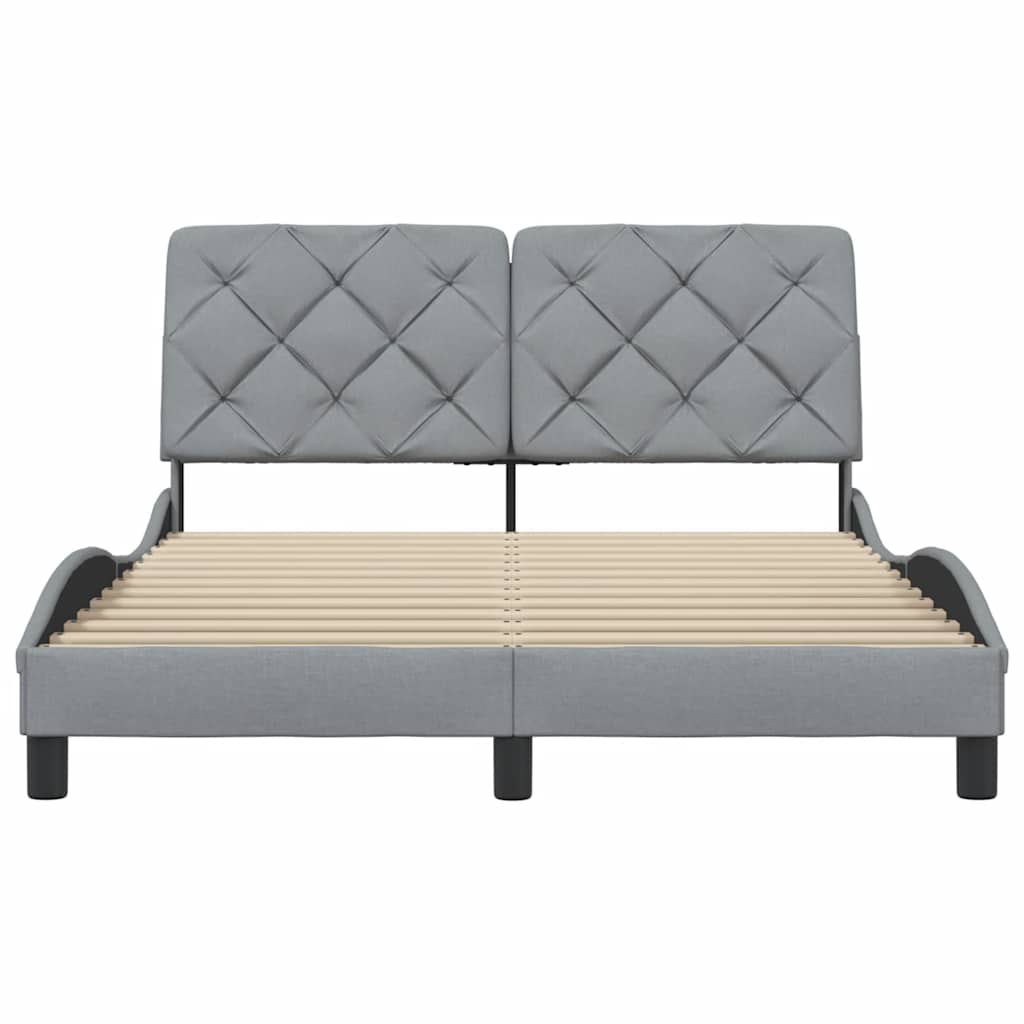 vidaXL Cadru de pat fără saltea, gri deschis, 140x190 cm, textil