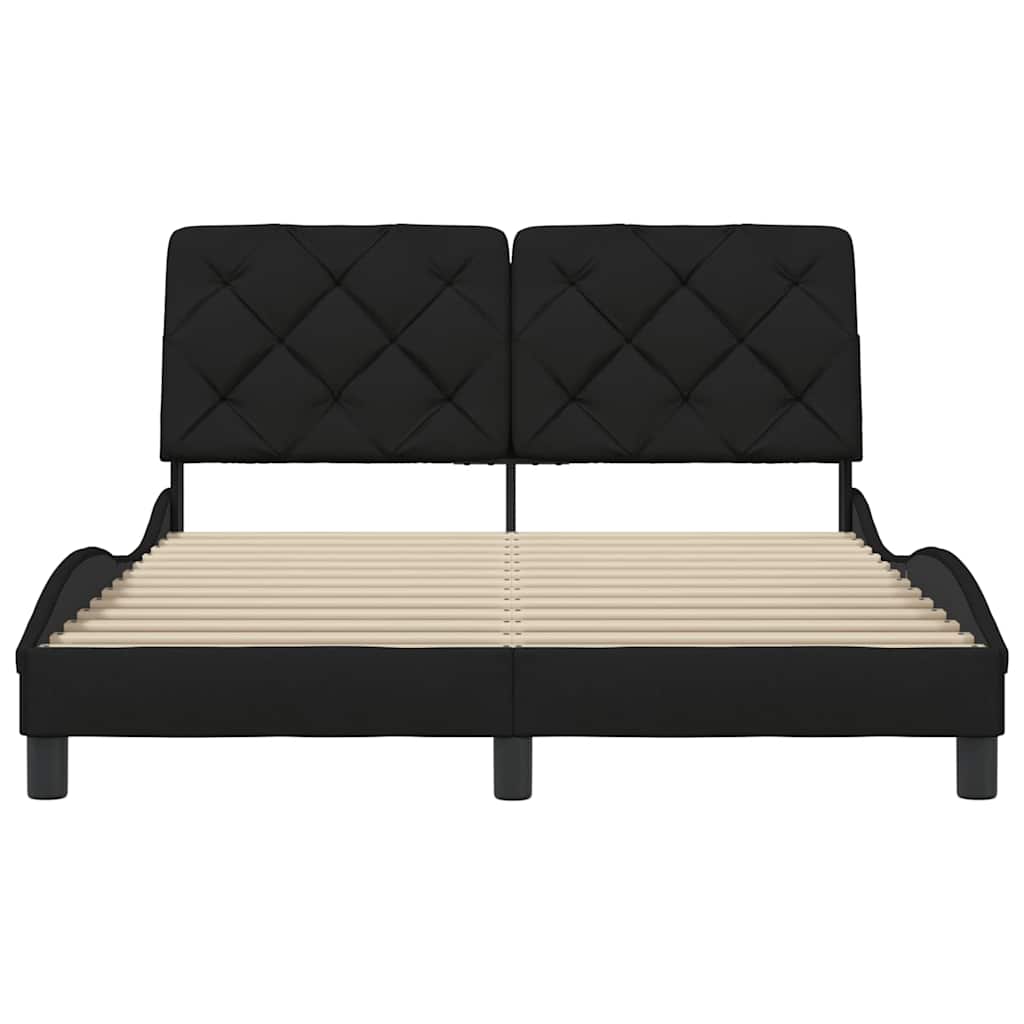 vidaXL Cadru de pat fără saltea, negru, 140x190 cm, textil
