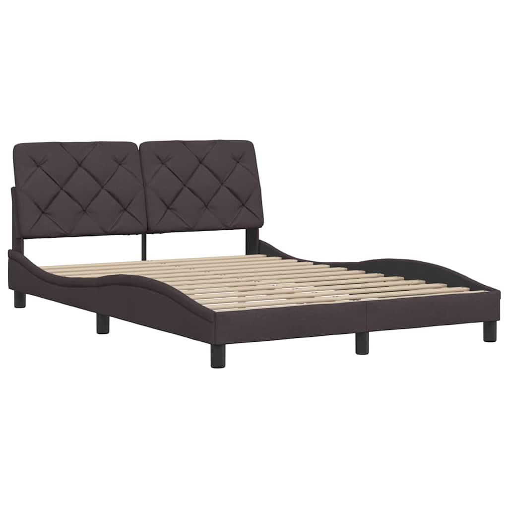 vidaXL Cadru de pat fără saltea, maro închis, 140x200 cm, textil vidaXL Cadru de pat fără saltea, maro închis, 140x200 cm, textil
