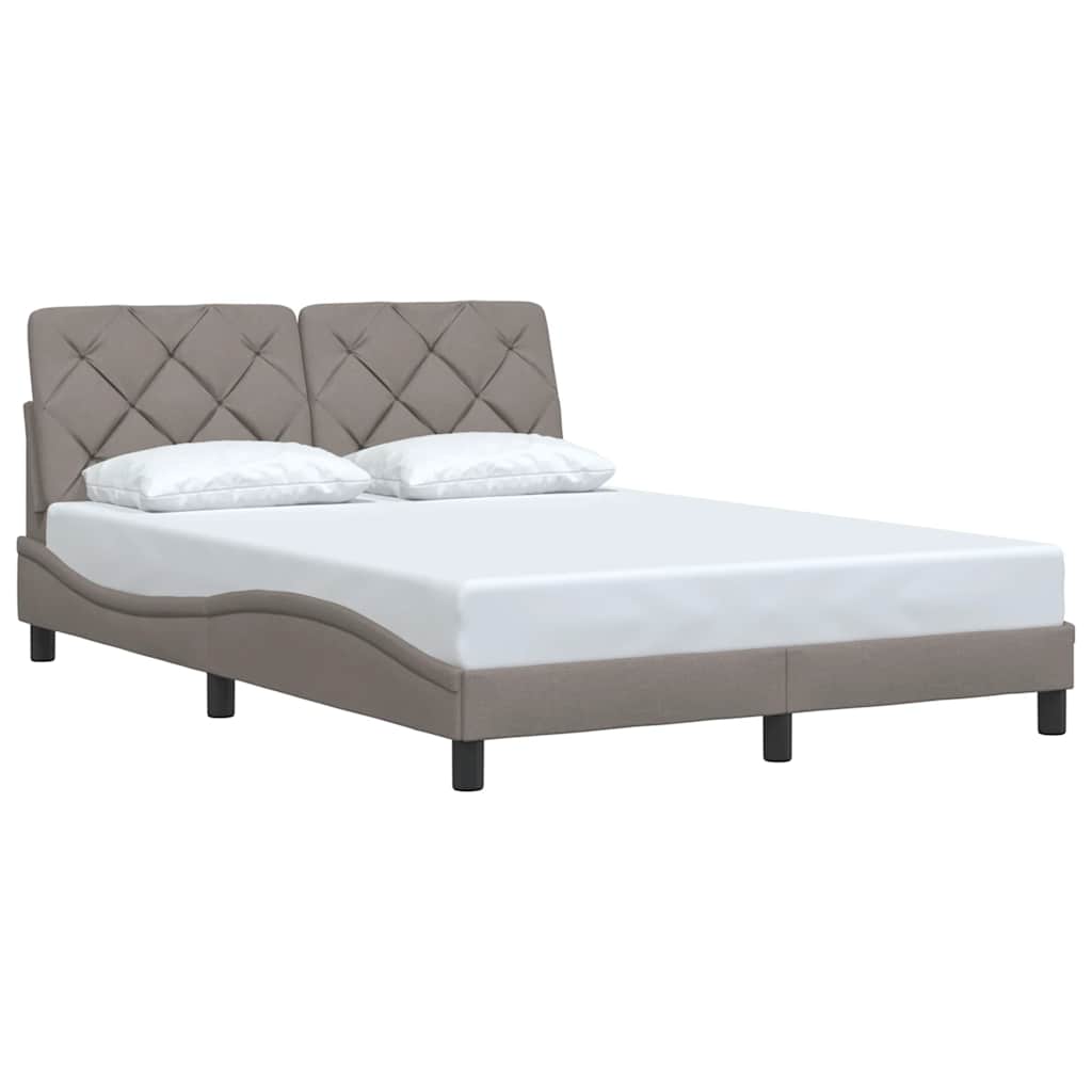 vidaXL Cadru de pat fără saltea, gri taupe, 140x190 cm, textil vidaXL Cadru de pat fără saltea, gri taupe, 140x190 cm, textil