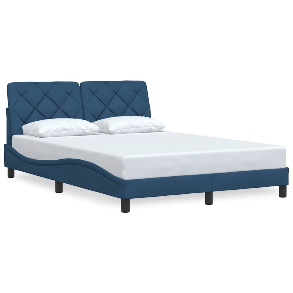 vidaXL Cadru de pat fără saltea, albastru, 140x190 cm, textil
