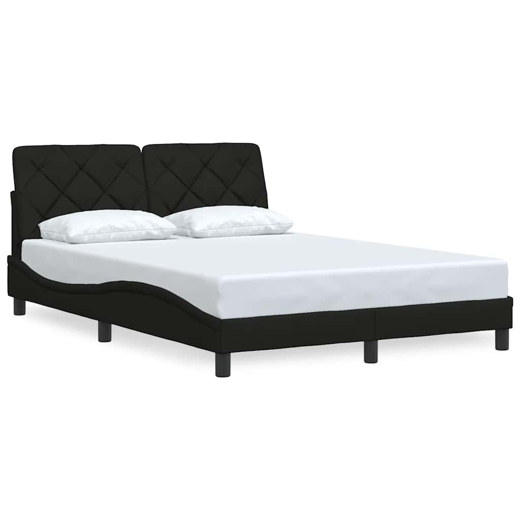 vidaXL Cadru de pat fără saltea, negru, 140x200 cm, textil vidaXL Cadru de pat fără saltea, negru, 140x200 cm, textil