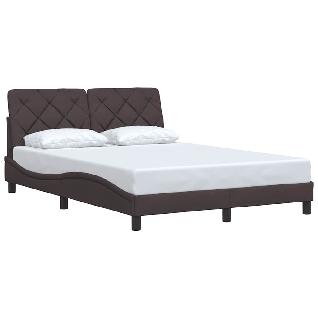 vidaXL Cadru de pat fără saltea, maro închis, 140x200 cm, textil vidaXL Cadru de pat fără saltea, maro închis, 140x200 cm, textil