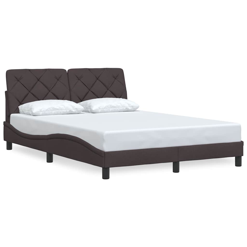 vidaXL Cadru de pat fără saltea, maro închis, 140x200 cm, textil vidaXL Cadru de pat fără saltea, maro închis, 140x200 cm, textil