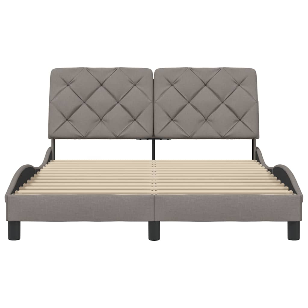 vidaXL Cadru de pat fără saltea, gri taupe, 140x200 cm, textil vidaXL Cadru de pat fără saltea, gri taupe, 140x200 cm, textil