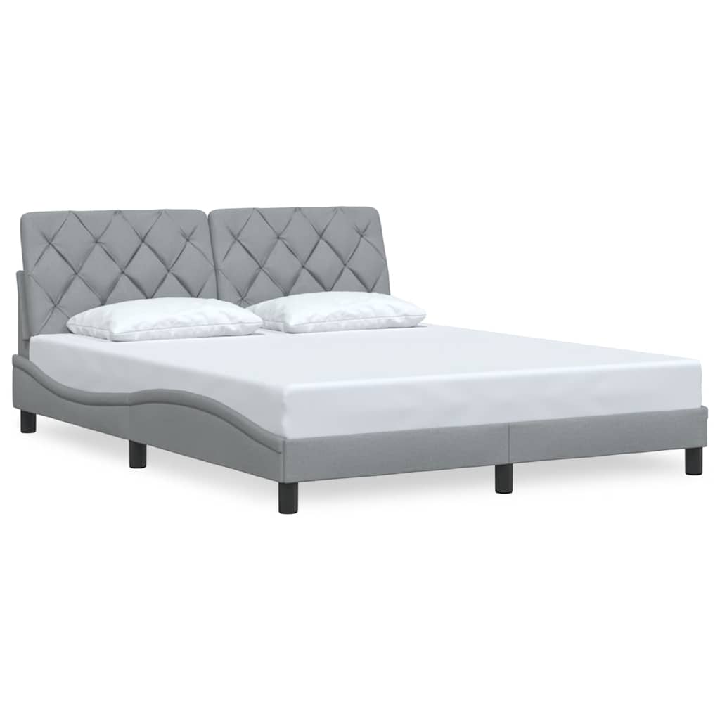 vidaXL Cadru de pat fără saltea, gri deschis, 160x200 cm, textil