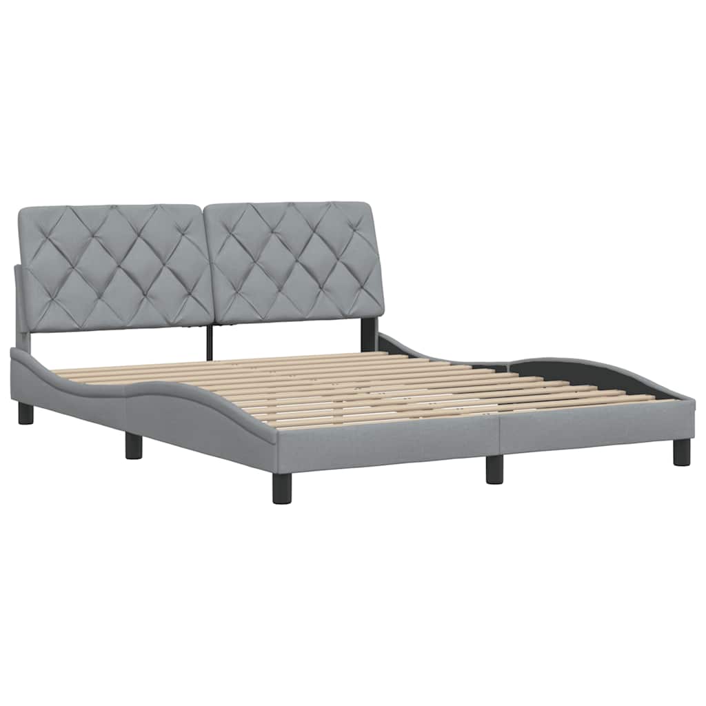 vidaXL Cadru de pat fără saltea, gri deschis, 160x200 cm, textil
