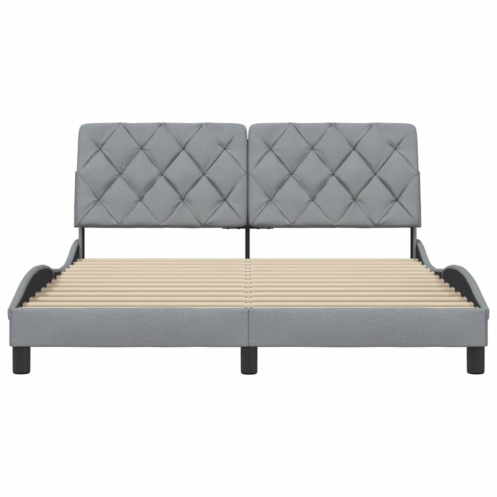 vidaXL Cadru de pat fără saltea, gri deschis, 160x200 cm, textil