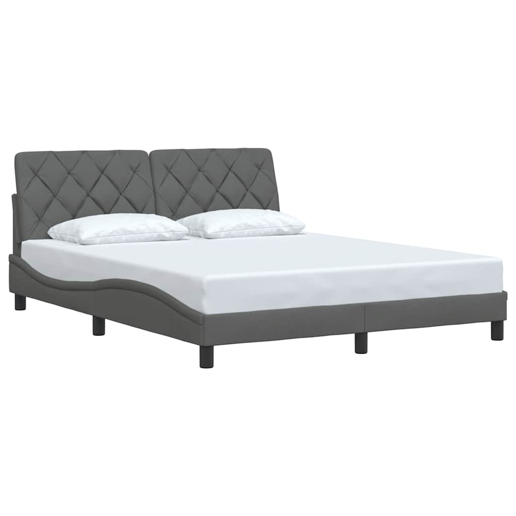 vidaXL Cadru de pat fără saltea, gri închis, 160x200 cm, textil