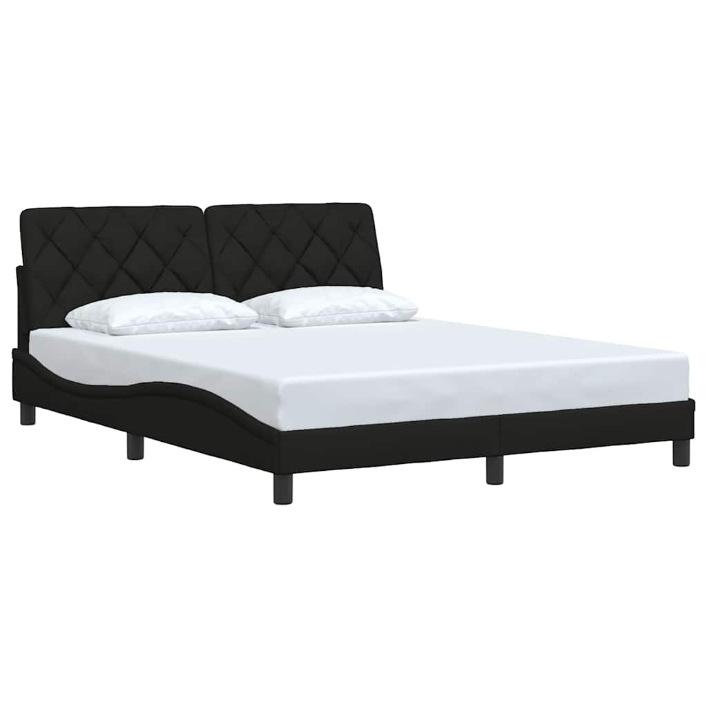 vidaXL Cadru de pat fără saltea, negru, 160x200 cm, textil vidaXL Cadru de pat fără saltea, negru, 160x200 cm, textil