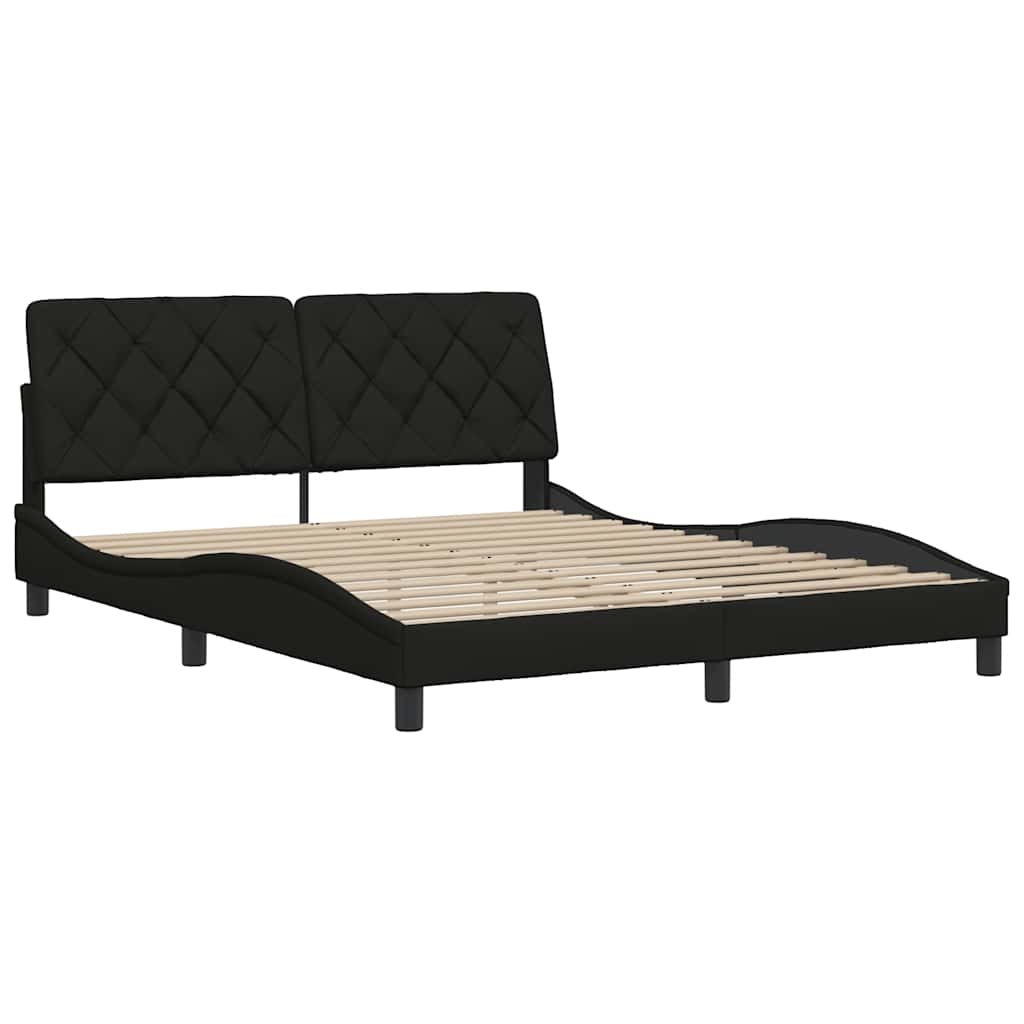 vidaXL Cadru de pat fără saltea, negru, 160x200 cm, textil vidaXL Cadru de pat fără saltea, negru, 160x200 cm, textil