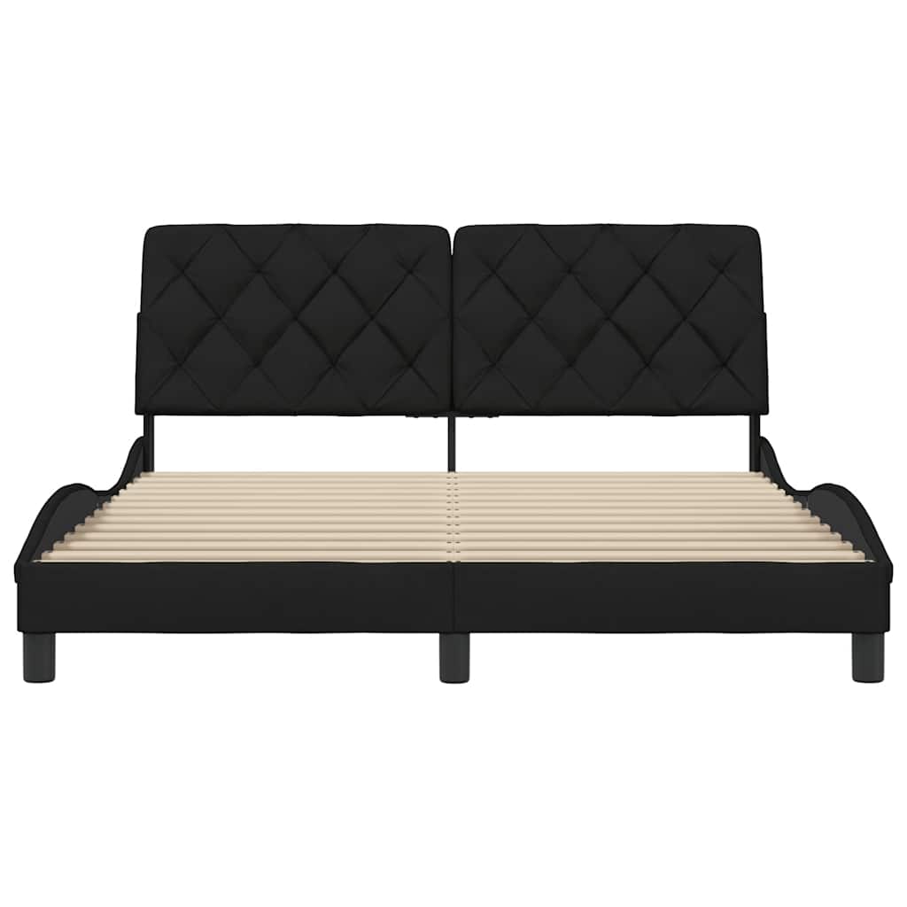 vidaXL Cadru de pat fără saltea, negru, 160x200 cm, textil vidaXL Cadru de pat fără saltea, negru, 160x200 cm, textil