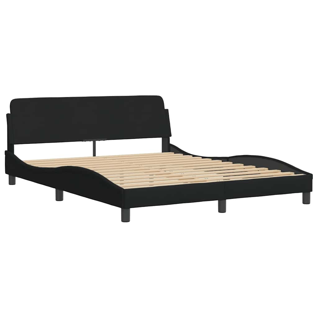 vidaXL Cadru de pat fără saltea, negru, 160x200 cm, textil vidaXL Cadru de pat fără saltea, negru, 160x200 cm, textil