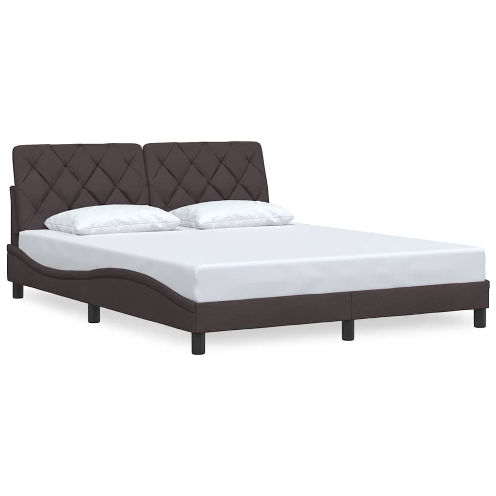 vidaXL Cadru de pat fără saltea, maro închis, 160x200 cm, textil
