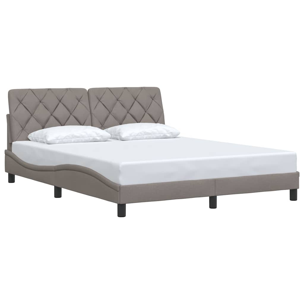 vidaXL Cadru de pat fără saltea, gri taupe, 160x200 cm, textil vidaXL Cadru de pat fără saltea, gri taupe, 160x200 cm, textil