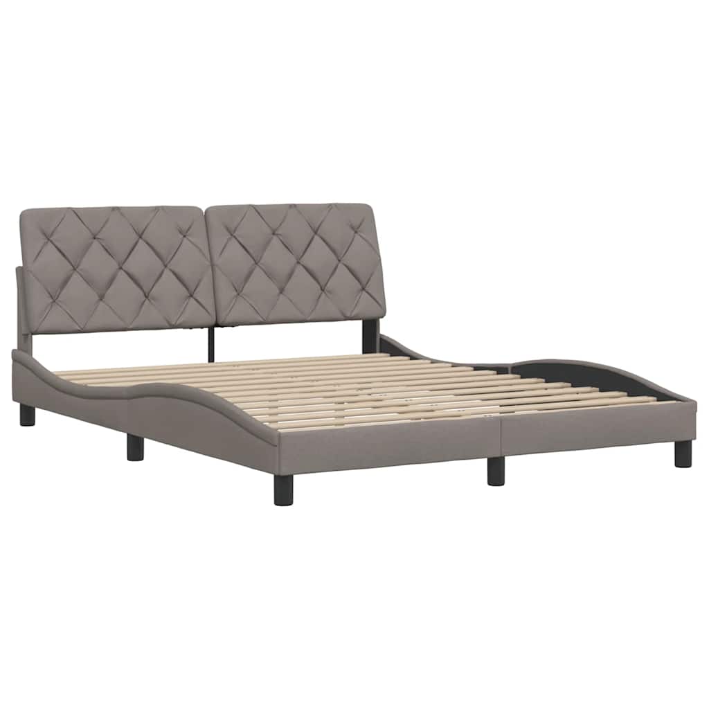 vidaXL Cadru de pat fără saltea, gri taupe, 160x200 cm, textil vidaXL Cadru de pat fără saltea, gri taupe, 160x200 cm, textil