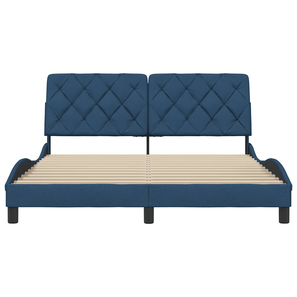 vidaXL Cadru de pat fără saltea, albastru, 160x200 cm, textil