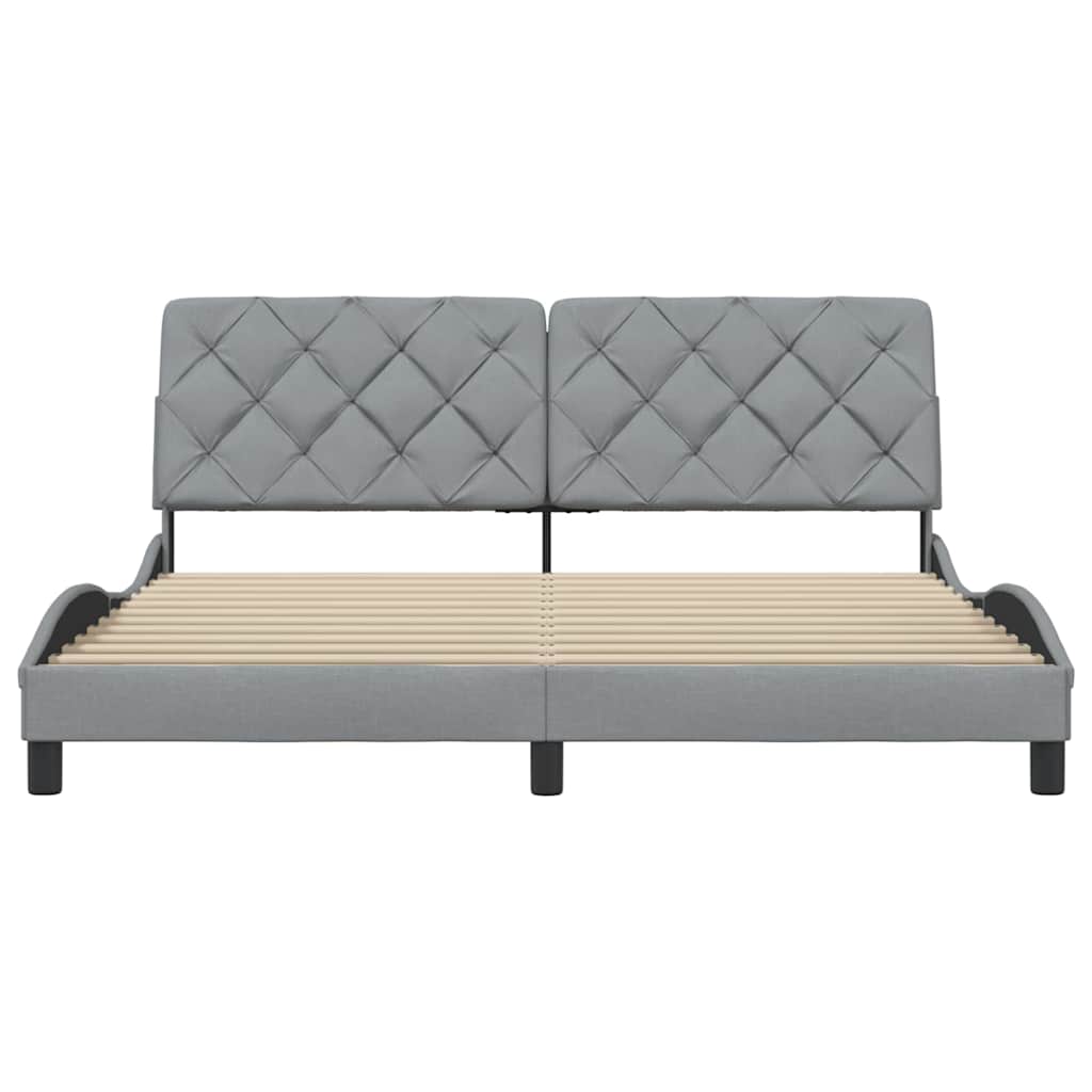 vidaXL Cadru de pat fără saltea, gri deschis, 180x200 cm, textil