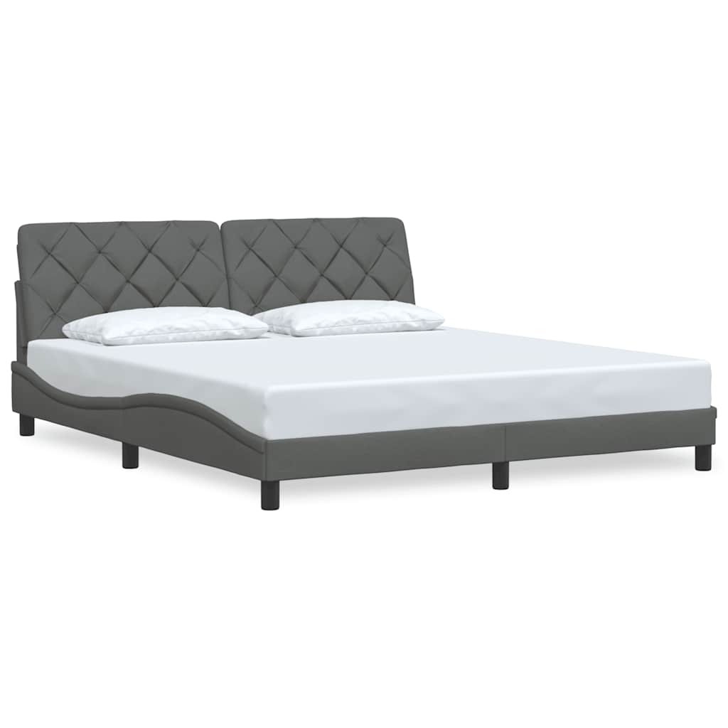 vidaXL Cadru de pat fără saltea, gri închis, 180x200 cm, textil