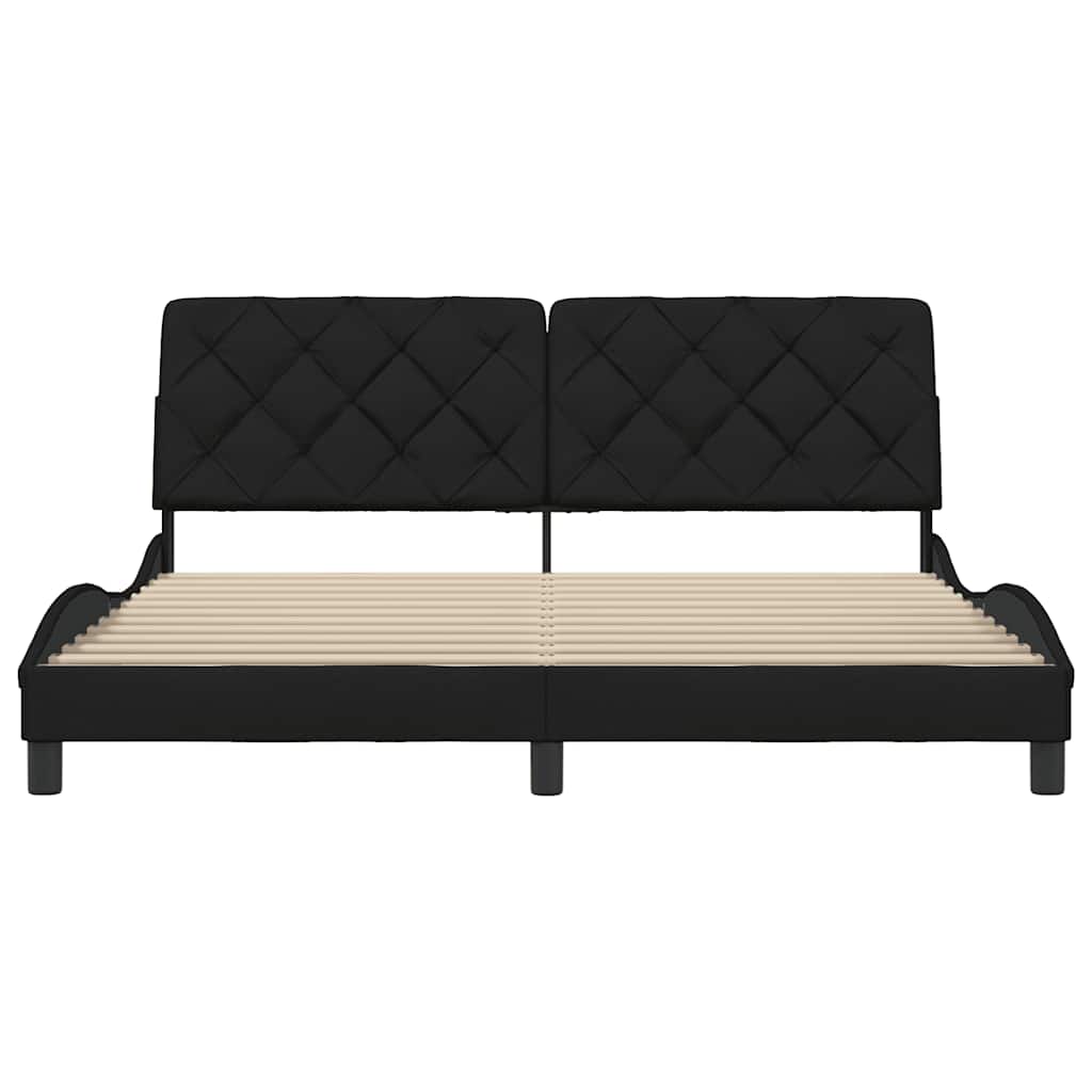 vidaXL Cadru de pat fără saltea, negru, 180x200 cm, textil vidaXL Cadru de pat fără saltea, negru, 180x200 cm, textil