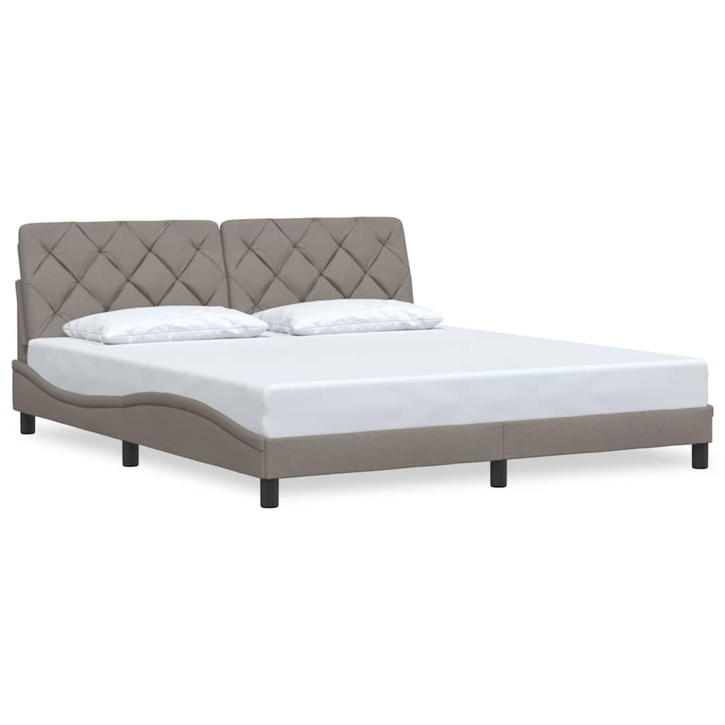 vidaXL Cadru de pat fără saltea, gri taupe, 180x200 cm, textil
