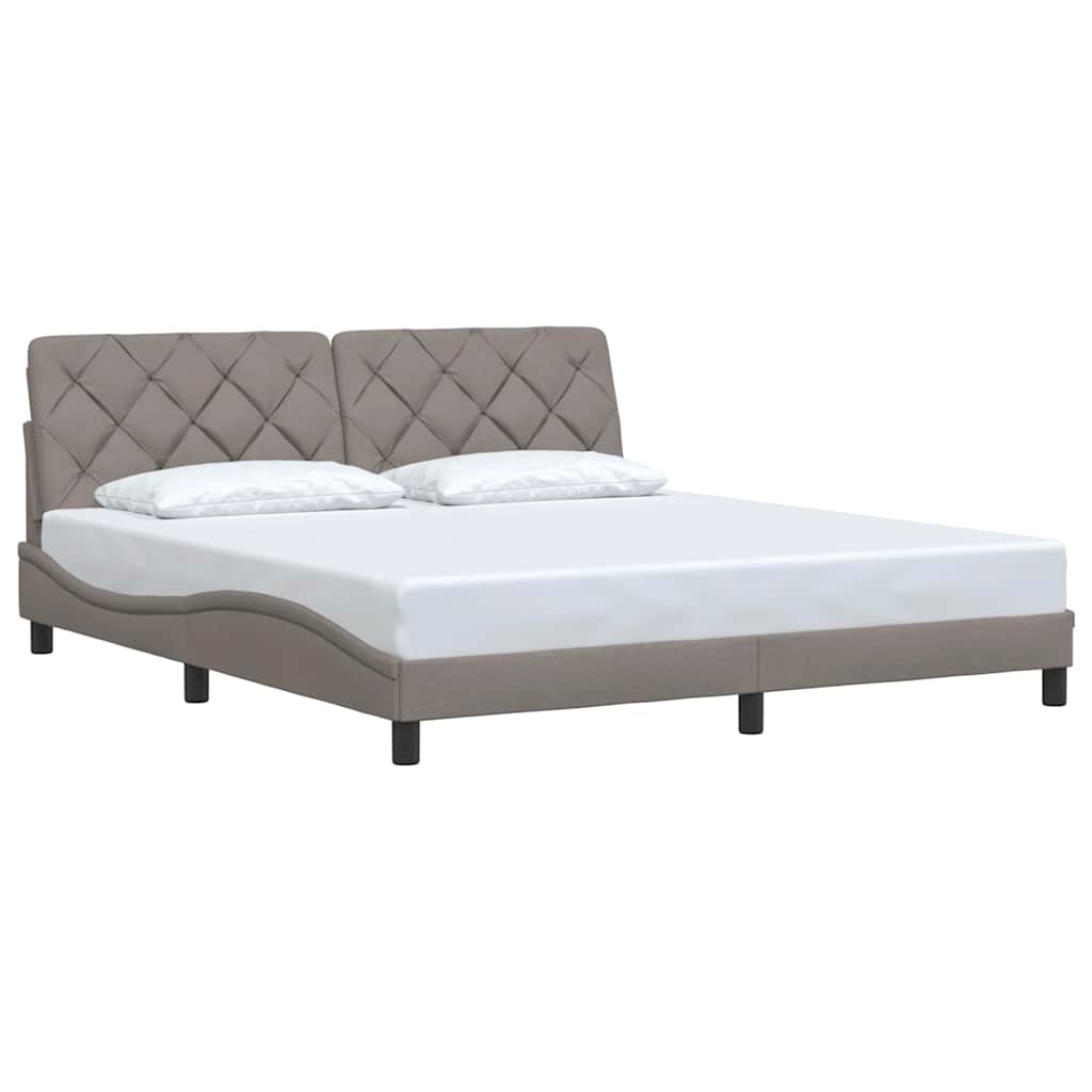 vidaXL Cadru de pat fără saltea, gri taupe, 180x200 cm, textil