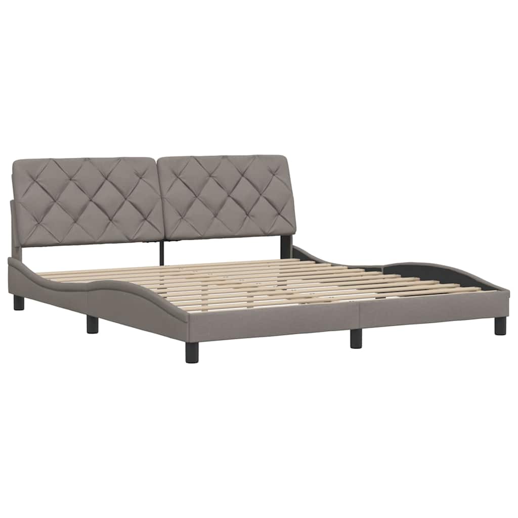 vidaXL Cadru de pat fără saltea, gri taupe, 180x200 cm, textil
