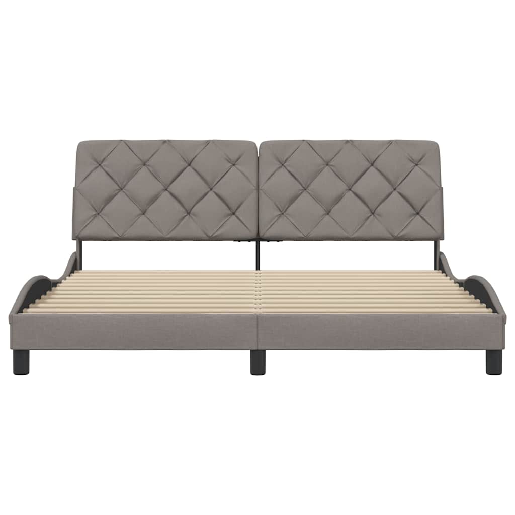 vidaXL Cadru de pat fără saltea, gri taupe, 180x200 cm, textil